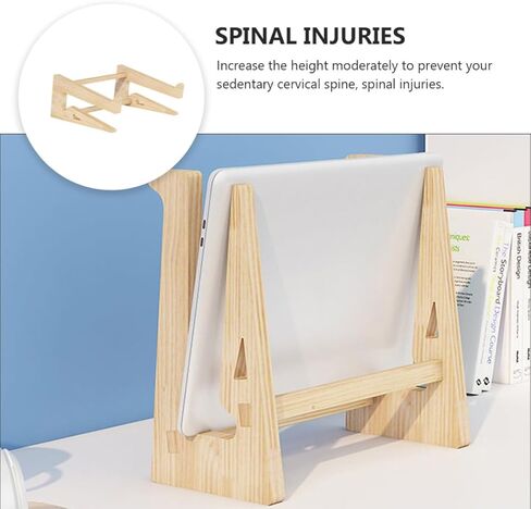 Wooden Laptop Stand Height Riser Rack for 12-14.7 Inch Notebooks, Computer Elevated Bracket Compatible with Portable Office and Home Use in Saudi Arabia