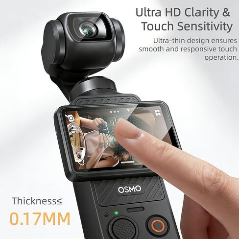 واقي شاشة الكاميرا لـ DJI Osmo Pocket 3، واقي شاشة من الزجاج المقوى وواقي عدسة مع مجموعة محاذاة تلقائية، فائقة الدقة، صلابة 9H، مقاومة للخدش in Kuwait