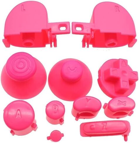 Colorful Full Buttons L R ABXY Keypad Buttons with Silicone Conductive Button Pad for NGC Controller (Pink) in Saudi Arabia