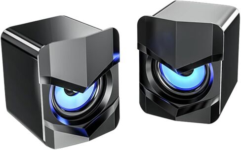 Veemoon USB-Powered Mini Multimedia Computer Speakers with Deep Bass, Compact Desktop Loudspeaker for Laptop and Office Use, Black, Dc5v Compatible in Saudi Arabia