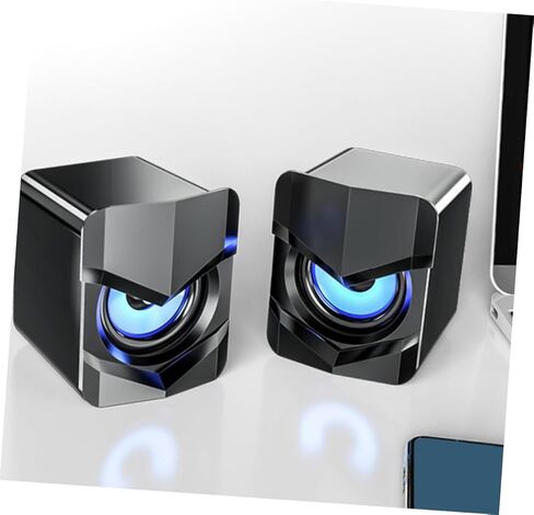 سماعات كمبيوتر Vaguelly Mini USB صناديق مكبر صوت سلكية للوسائط المتعددة للكمبيوتر المحمول والمكتب للاستخدام مع نظام الصوت المكتبي الأسود المدمج الذي يعمل بمنفذ USB in Kuwait