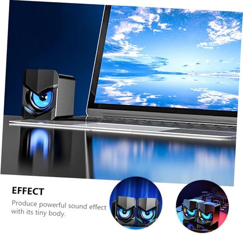 سماعات كمبيوتر Vaguelly Mini USB صناديق مكبر صوت سلكية للوسائط المتعددة للكمبيوتر المحمول والمكتب للاستخدام مع نظام الصوت المكتبي الأسود المدمج الذي يعمل بمنفذ USB in Kuwait