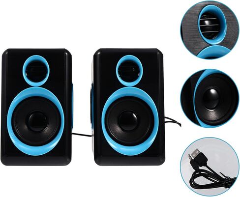 TEHAUX Mini Loudspeaker Box USB 2.0 Computer Speakers for Desktop Laptop Notebook Pc, Compact Mini Speaker with Dc 5v Power, Home Office Audio Accessories in Saudi Arabia