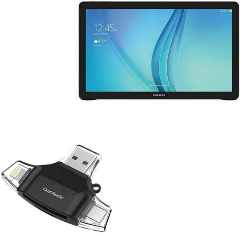 أداة BoxWave الذكية المتوافقة مع Samsung Galaxy View 18.4 (SM-T677) - قارئ بطاقات SD AllReader، قارئ بطاقات microSD SD مدمج USB - أسود داكن in Kuwait