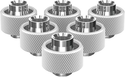 PrimoChill SecureFit SX - Premium Compression Fittings 6 Pack - For 1/2in ID x 3/4in OD Flexible Tubing (F-SFSX34-6) - Available in 20+ Colors, Custom Watercooling Loop Ready - UV Green in Saudi Arabia