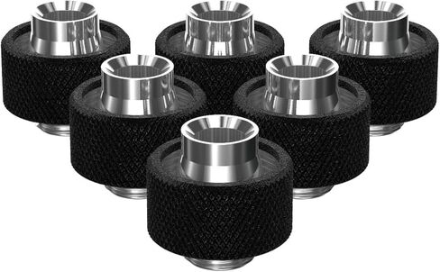 PrimoChill SecureFit SX - Premium Compression Fittings 6 Pack - For 1/2in ID x 3/4in OD Flexible Tubing (F-SFSX34-6) - Available in 20+ Colors, Custom Watercooling Loop Ready - UV Green in Saudi Arabia