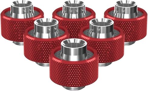 PrimoChill SecureFit SX - Premium Compression Fittings 6 Pack - For 1/2in ID x 3/4in OD Flexible Tubing (F-SFSX34-6) - Available in 20+ Colors, Custom Watercooling Loop Ready - UV Green in Saudi Arabia