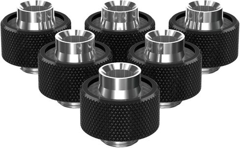 PrimoChill SecureFit SX - Premium Compression Fittings 6 Pack - For 1/2in ID x 3/4in OD Flexible Tubing (F-SFSX34-6) - Available in 20+ Colors, Custom Watercooling Loop Ready - UV Green in Saudi Arabia