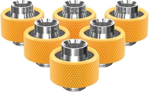 PrimoChill SecureFit SX - Premium Compression Fittings 6 Pack - For 1/2in ID x 3/4in OD Flexible Tubing (F-SFSX34-6) - Available in 20+ Colors, Custom Watercooling Loop Ready - UV Green in Saudi Arabia