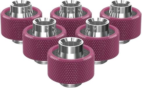 PrimoChill SecureFit SX - Premium Compression Fittings 6 Pack - For 1/2in ID x 3/4in OD Flexible Tubing (F-SFSX34-6) - Available in 20+ Colors, Custom Watercooling Loop Ready - UV Green in Saudi Arabia
