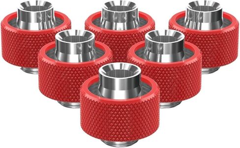 PrimoChill SecureFit SX - Premium Compression Fittings 6 Pack - For 1/2in ID x 3/4in OD Flexible Tubing (F-SFSX34-6) - Available in 20+ Colors, Custom Watercooling Loop Ready - UV Green in Saudi Arabia