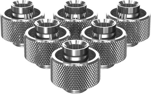 PrimoChill SecureFit SX - Premium Compression Fittings 6 Pack - For 1/2in ID x 3/4in OD Flexible Tubing (F-SFSX34-6) - Available in 20+ Colors, Custom Watercooling Loop Ready - UV Green in Saudi Arabia