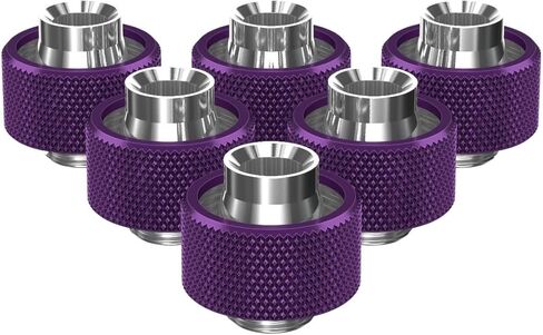 PrimoChill SecureFit SX - Premium Compression Fittings 6 Pack - For 1/2in ID x 3/4in OD Flexible Tubing (F-SFSX34-6) - Available in 20+ Colors, Custom Watercooling Loop Ready - UV Green in Saudi Arabia