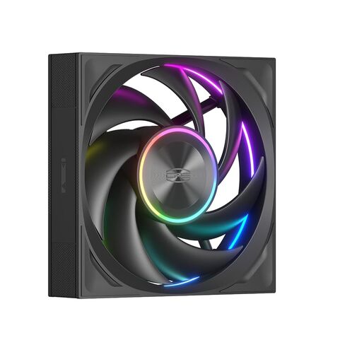 PCCOOLER 120mm PWM Case Fan, Dual Halo Lighting, Wireless Connection Design, Dual Ball Bearing, High Static Pressure, 5V 3-Pin Sync, Single Fan (F7 X120 ARGB Black) in Saudi Arabia
