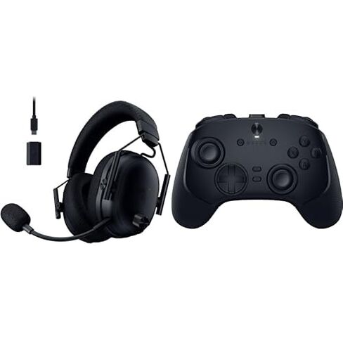 سماعة الألعاب Razer BlackShark V3 Pro اللاسلكية ANC (بطارية 70 ساعة) وحزمة الألعاب اللاسلكية Wolverine V3 Pro 8K للكمبيوتر الشخصي (بطارية 36 ساعة) - أسود in Saudi Arabia