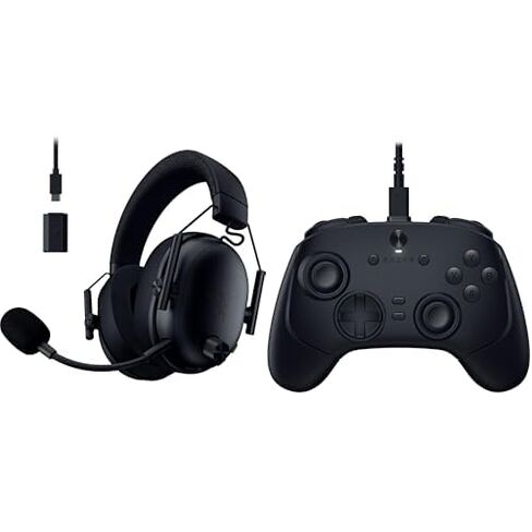 سماعة الألعاب اللاسلكية Razer BlackShark V3 (مشغلات مقاس 50 مم، بطارية 70 ساعة) وحزمة وحدة التحكم للكمبيوتر الشخصي Wolverine V3 Tournament Edition 8K in Saudi Arabia