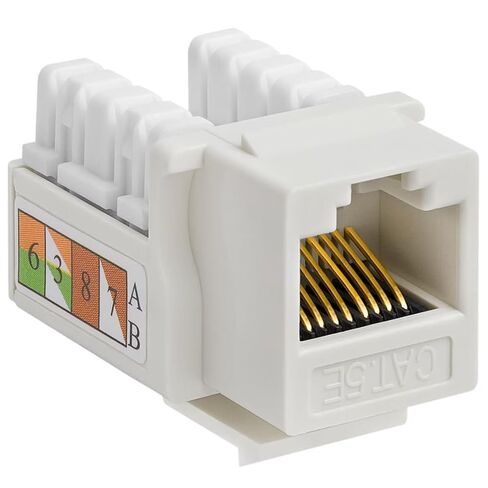 مقبس Cat5e Keystone، إدراج موصل RJ45 90 درجة، تصميم مثقوب للوحات الحائط، ولوحات التصحيح، وكابلات إيثرنت - (50 حزمة) in Kuwait
