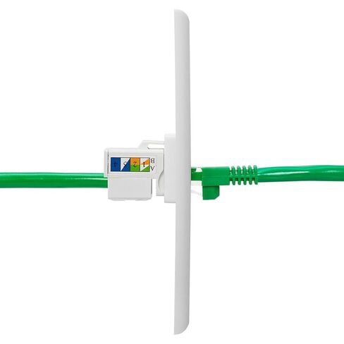 مقبس Cat5e Keystone، إدراج موصل RJ45 90 درجة، تصميم مثقوب للوحات الحائط، ولوحات التصحيح، وكابلات إيثرنت - (50 حزمة) in Kuwait