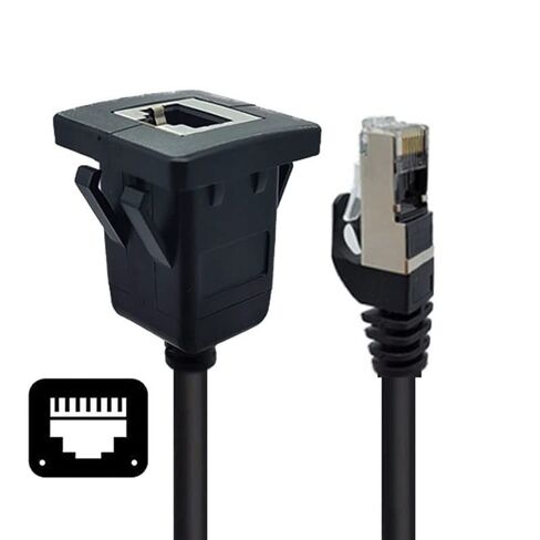 xiwai UTP STP Dustproof Waterproof Latch Locking CAT6 RJ45 Male to Female LAN Ethernet Network Extension Cable Car Panel Mount Design in Saudi Arabia
