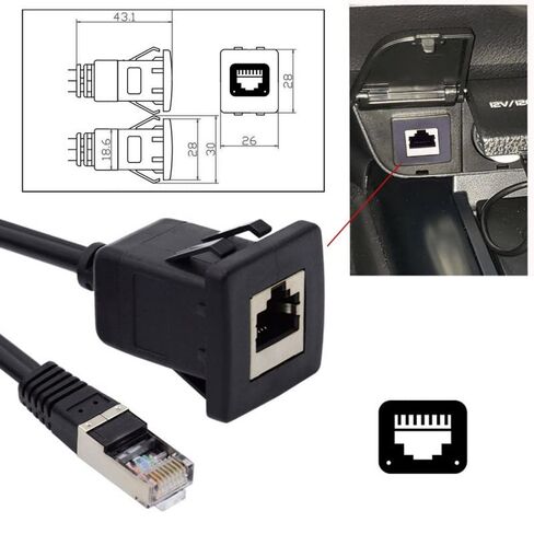 xiwai UTP STP Dustproof Waterproof Latch Locking CAT6 RJ45 Male to Female LAN Ethernet Network Extension Cable Car Panel Mount Design in Saudi Arabia