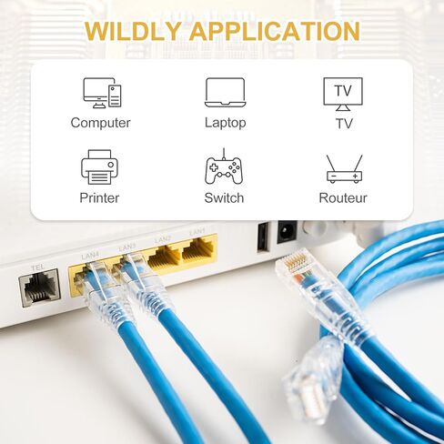 MECCANIXITY 10pcs CAT8 RJ45 Pass Through Connectors, RJ45 STP/FTP 8P8C Gold Plated Plugs with 10pcs Black Strain Relief Boots and Cable Traverse for 23AWG Ethernet Cable in Saudi Arabia
