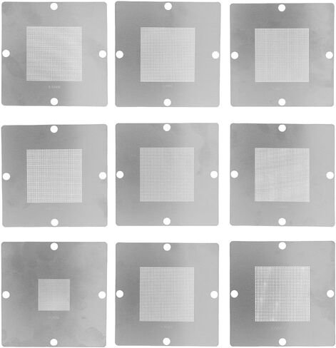 BGA Reballing Stencils 9Pcs Rework Station Stainless Steel CPU Repair Tools Universal Template in Kuwait