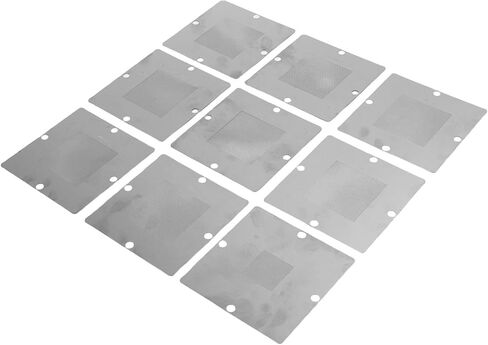 BGA Reballing Stencils 9Pcs Rework Station Stainless Steel CPU Repair Tools Universal Template in Kuwait