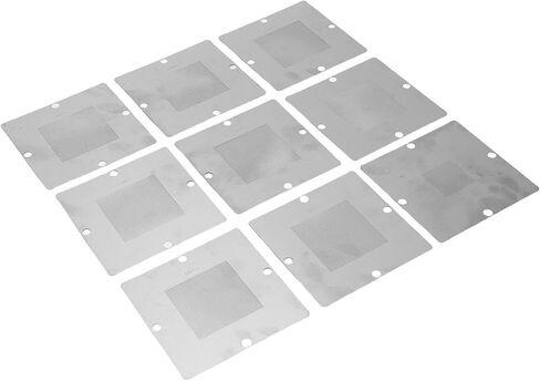 BGA Reballing Stencils 9Pcs Rework Station Stainless Steel CPU Repair Tools Universal Template in Kuwait