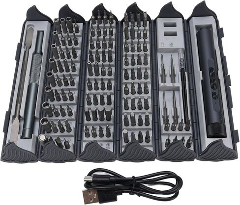 Electric Set, 124 in 1 Precision Kit with 230mAh Battery and Alloy Steel Bits, Repair Tool Kit for Electronics Computer Laptop Watch Phone in Saudi Arabia
