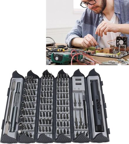 Electric Set, 124 in 1 Precision Kit with 230mAh Battery and Alloy Steel Bits, Repair Tool Kit for Electronics Computer Laptop Watch Phone in Saudi Arabia