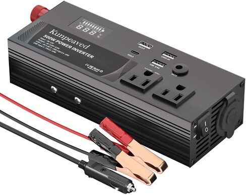 500W Power Inverter DC 12V to 110V Car Charger Converter with Dual USB Ports and 2 AC Outlets for Air Compressor Laptops, Road Trip Accessories (Red) in Saudi Arabia