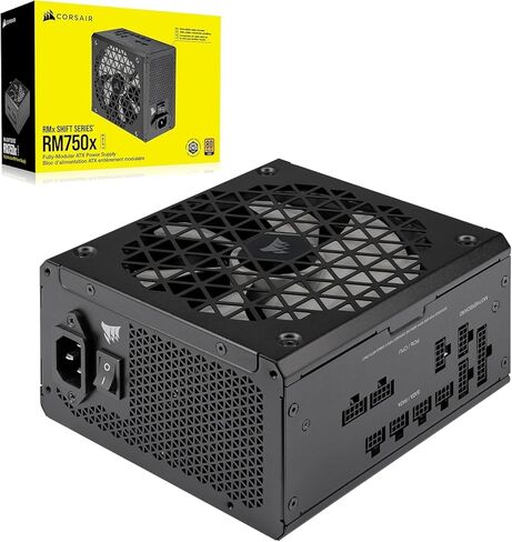 CORSAIR RM750x Shift مزود طاقة ATX معياري بالكامل - 80 Plus ذهبي - ATX 3.1 - PCIe 5.1 - صفر دورة في الدقيقة - واجهة جانبية معيارية - أسود (متجدد) in Kuwait