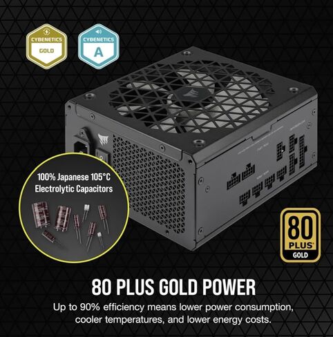 CORSAIR RM750x Shift مزود طاقة ATX معياري بالكامل - 80 Plus ذهبي - ATX 3.1 - PCIe 5.1 - صفر دورة في الدقيقة - واجهة جانبية معيارية - أسود (متجدد) in Kuwait