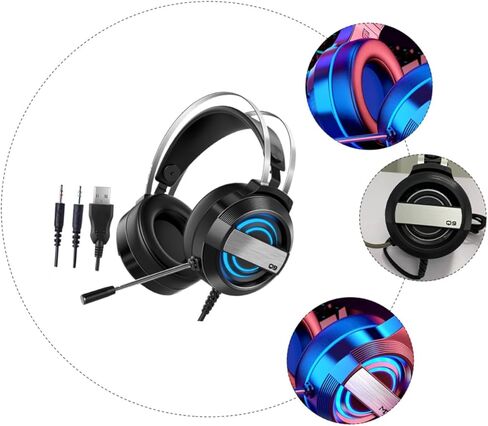 DOITOOL Wired Gaming Headset with Microphone Stereo Over-Ear Headphones for PC and Laptop Noise Cancelling USB Connection for Gamers and Home Use in Saudi Arabia