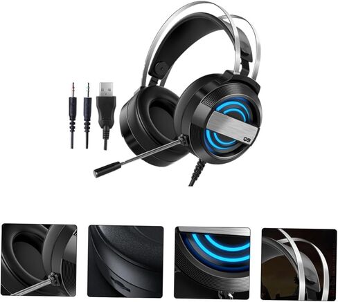 DOITOOL Wired Gaming Headset with Microphone Stereo Over-Ear Headphones for PC and Laptop Noise Cancelling USB Connection for Gamers and Home Use in Saudi Arabia
