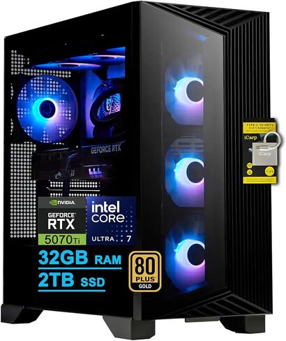 msi Aegis R2 AI 2nd Gaming AI Desktop Intel 24-core Ultra 9 285 64GB RAM 2TB SSD GeForce RTX 5070 Ti 16GB (Up to 1406 Tops) 5Gb LAN Wi-Fi7 RGB CPU Air Fan Cooler 80+ Gold PSU Win11Pro w/ICP Accessory in Saudi Arabia