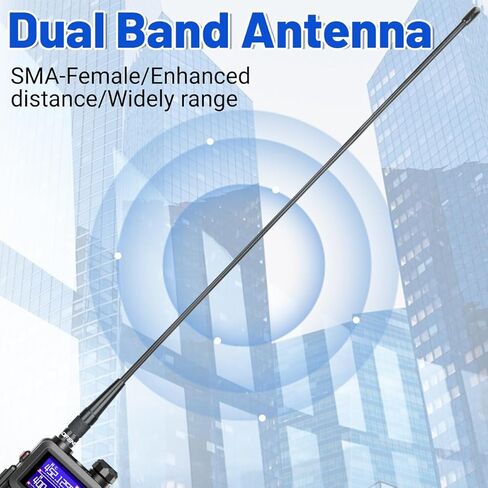 BAOFENG SMA-أنثى هوائي لاسلكي VHF/UHF هوائي راديو هام عالي الكسب 18.9 بوصة لـ Baofeng BF-F8HP Pro AR-5RM UV-21R UV-5R Quansheng K6 UVK5(8) in Kuwait