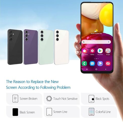YWLRONG لهاتف Samsung Galaxy S23 FE بديل لشاشة Samsung S23 FE SM-S711U SM-S711B مجموعة محول رقمي لشاشة تعمل باللمس مع أدوات (مع إطار) in Saudi Arabia