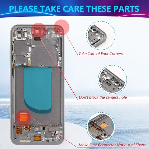 YWLRONG لهاتف Samsung Galaxy S23 FE بديل لشاشة Samsung S23 FE SM-S711U SM-S711B مجموعة محول رقمي لشاشة تعمل باللمس مع أدوات (مع إطار) in Saudi Arabia