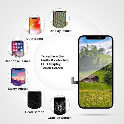 بديل شاشة LL TRADER لهاتف iPhone 12 Mini LCD Retina 5.4 بوصة FHD محول رقمي لشاشة تعمل باللمس مع مجموعة أدوات إصلاح، شريط مقاوم للماء، واقي شاشة 2025 USA New Model in Kuwait