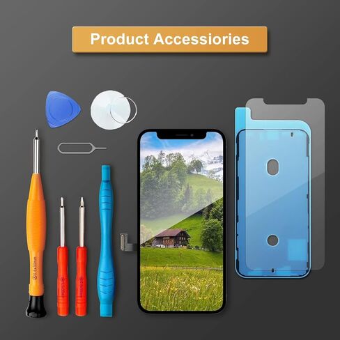 بديل شاشة LL TRADER لهاتف iPhone 12 Mini LCD Retina 5.4 بوصة FHD محول رقمي لشاشة تعمل باللمس مع مجموعة أدوات إصلاح، شريط مقاوم للماء، واقي شاشة 2025 USA New Model in Kuwait