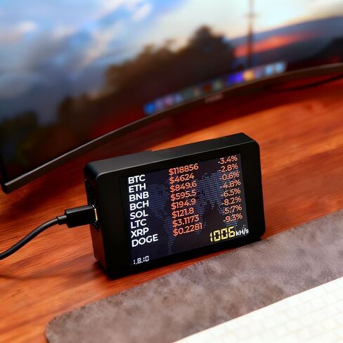 Bitcoin Miner BTC Solo Miner-NerdMiner V2 NMMiner ESP32 شاشة ملونة 2.8 بوصة 1000KH/s Hashrate Lucky Solo Lottery Crypto BTC آلة التعدين للاستخدام المنزلي in Kuwait