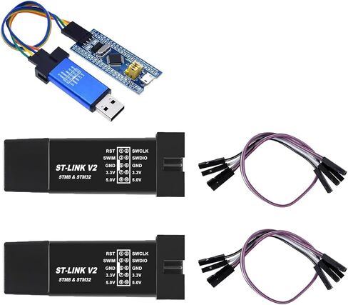 2 قطعة ST-Link V2 محاكي تنزيل مبرمج صغير STM8 STM32 محاكي تنزيل مع كابل ، لون عشوائي in Saudi Arabia