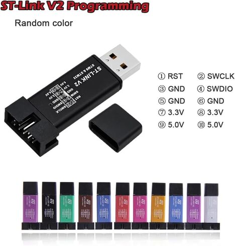 2 قطعة ST-Link V2 محاكي تنزيل مبرمج صغير STM8 STM32 محاكي تنزيل مع كابل ، لون عشوائي in Saudi Arabia