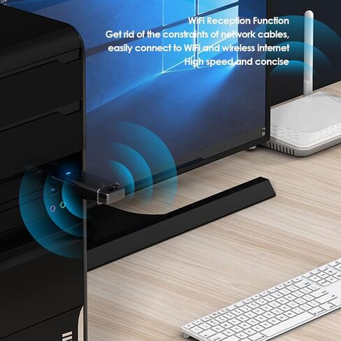 محول Pomya USB WiFi، WiFi6 802.11ax 3000Mbps Band 2.4 جيجا هرتز 5 جيجا هرتز 6 جيجا هرتز محول الشبكة اللاسلكية، مع التوصيل والتشغيل، لأجهزة الكمبيوتر المحمول والكمبيوتر اللوحي والهاتف المكتبي in Kuwait