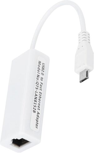 BRRNOO Micro USB to RJ45 Ethernet Adapter, with 100Mbps Fast Ethernet for 1.3 W, Supports MacOS in Saudi Arabia