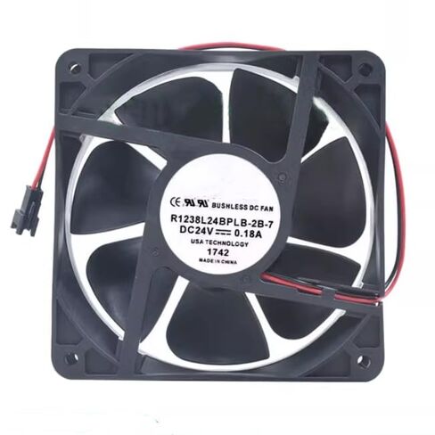 R1238L24BPLB-2B-7 DC 24V 0.18A 120x120x38mm مروحة تبريد بسلكين in Kuwait