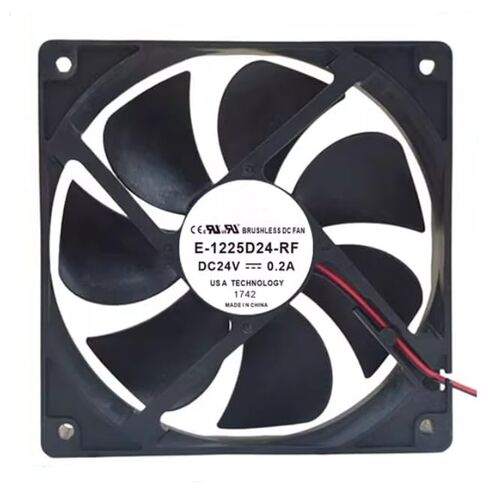 E-1225D24-RF DC 24V 0.2A 120x120x25mm مروحة تبريد بسلكين in Saudi Arabia