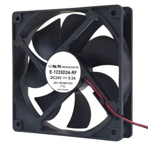 E-1225D24-RF DC 24V 0.2A 120x120x25mm مروحة تبريد بسلكين in Saudi Arabia