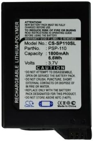 Cameron Sino New Replacement Battery Fit for Sony PSP-1000, PSP-1000G1, PSP-1000G1W, PSP-1000K, PSP-1000KCW, PSP-1001, PSP-1004, PSP-1006(1800mAh / 6.66Wh) in Saudi Arabia